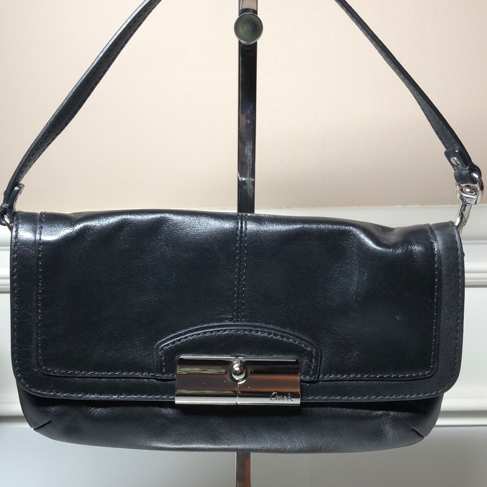 Coach leather Clutch Handbag w/ Carrying Strap
